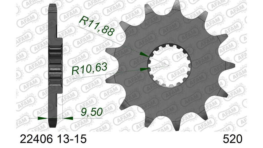 AFAM Standard Stahlritzel vorne 22406 - 520