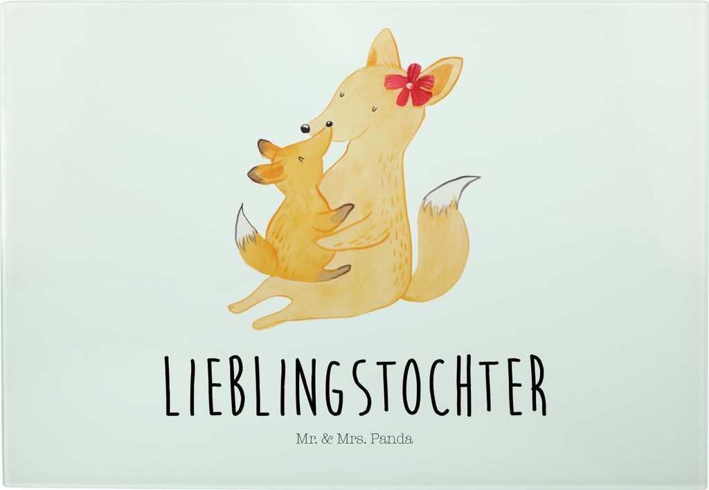Mr. & Mrs. Panda Schneidebrett Fuchs Mama - Weiß - Geschenk, Schoß, Tochter, schneidbrett, Küchenbrett, Frühstücksbrett, Muttertag, Mutter, Gl...