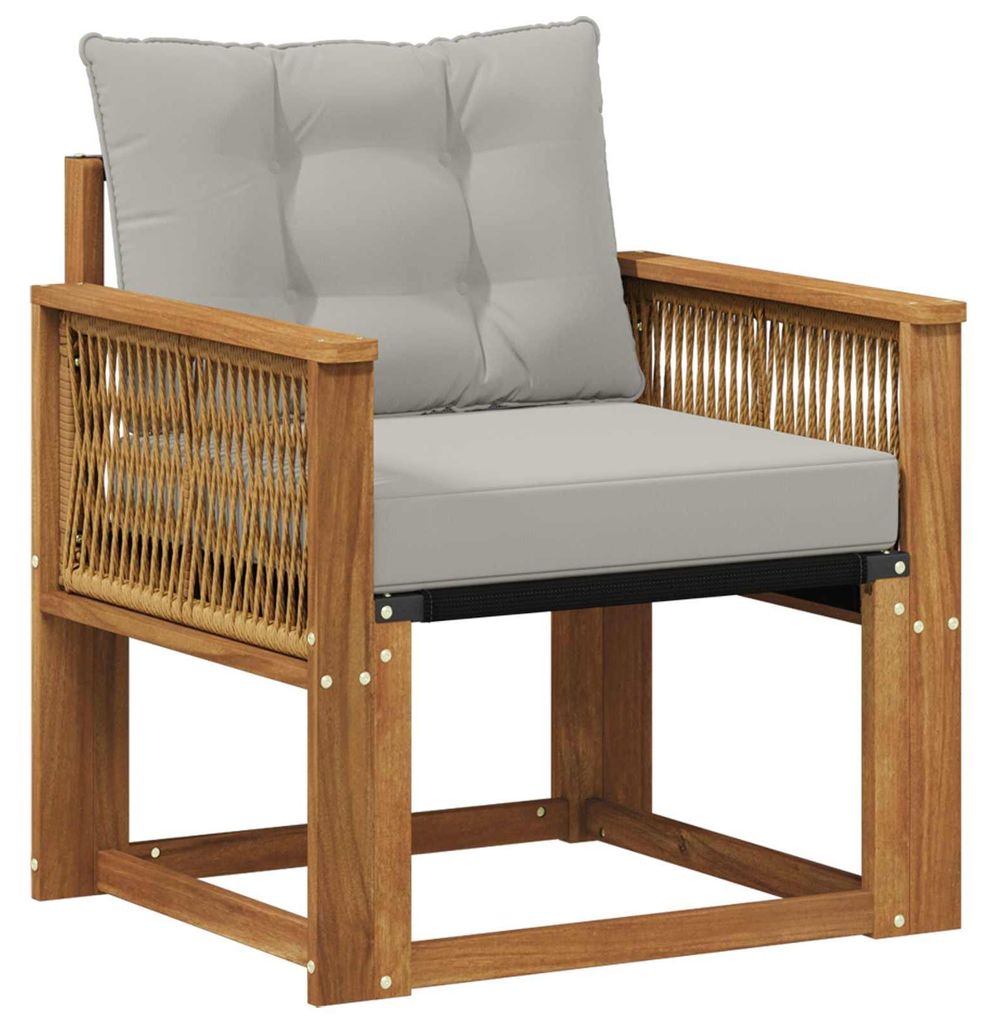 “2026 Modern“ Braun Outdoor-Sofa Massivholz Akazie Natur - Designermöbel 86056 - Gartensofas