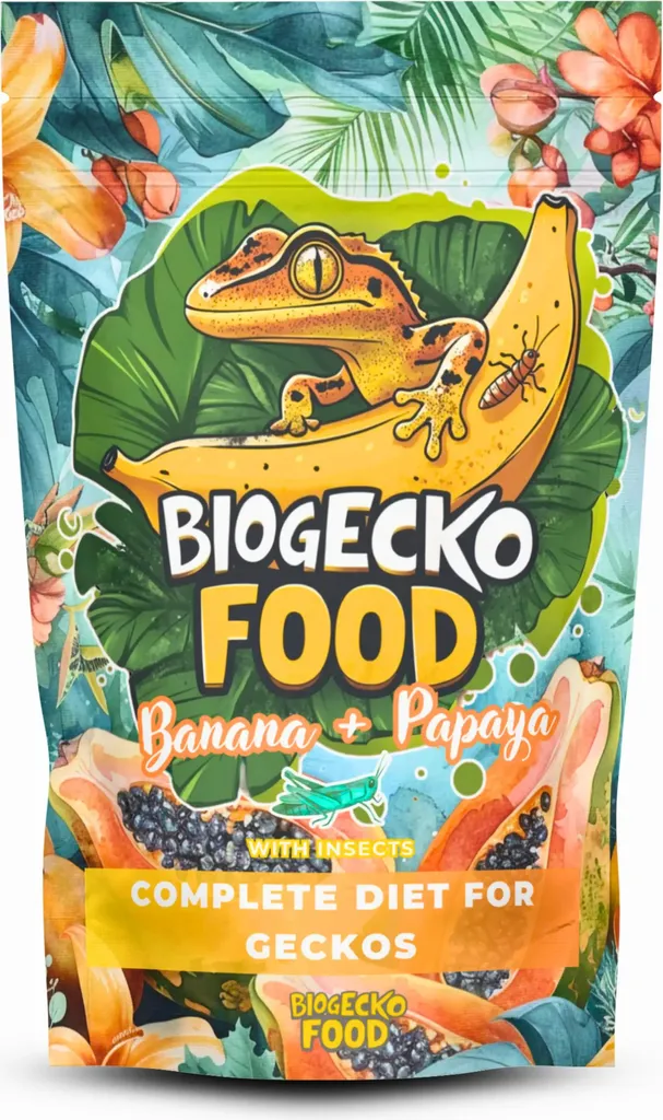 BioGecko Banane Papaye 100g - Formule Riche en Insectes et Calcium