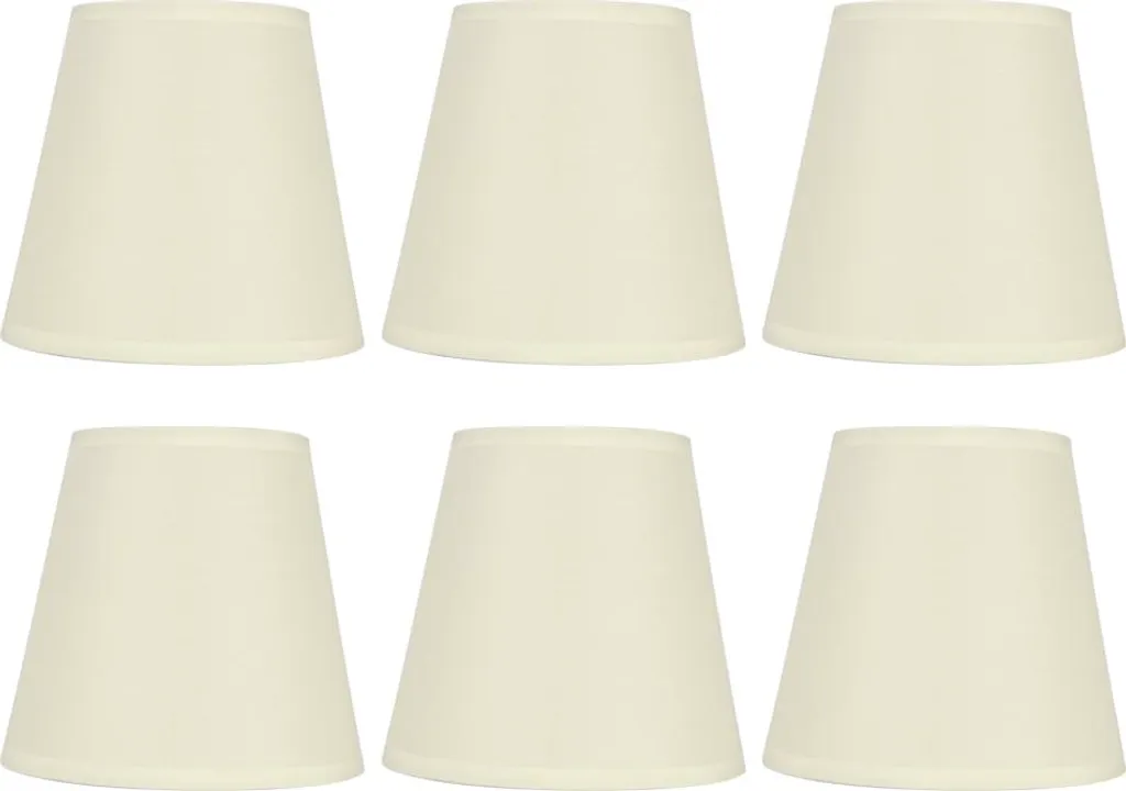 Abat-jour E14 en Tissu Crème Haute Qualité pour Applique - 6 Pièces