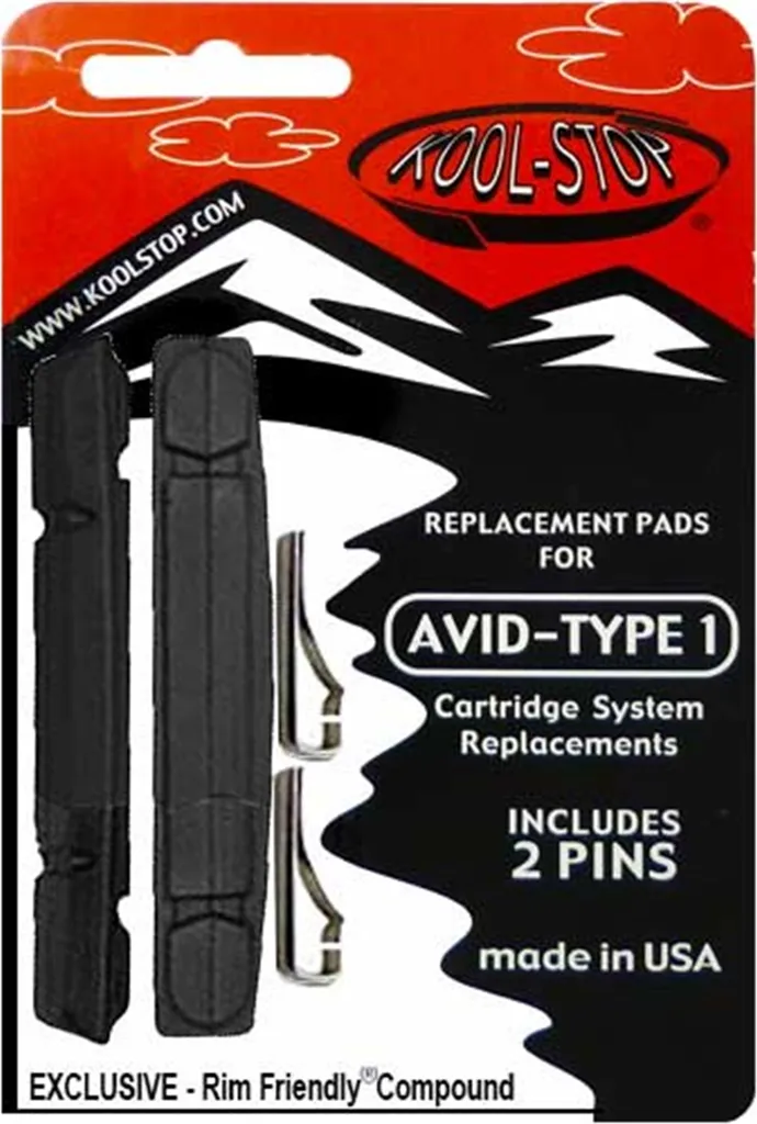 Gomme de frein V-Brake Kool-Stop AVID1 R2 noir contre les sifflements de jante