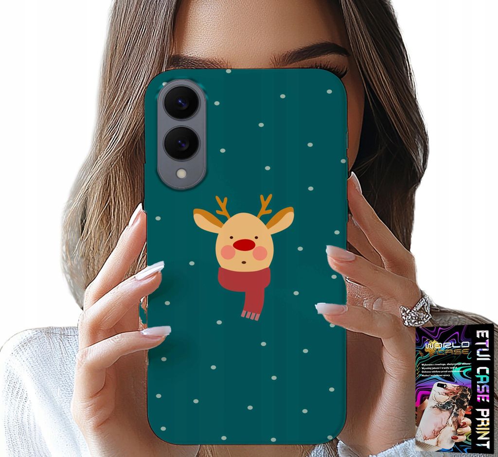 Gehäuse Für Samsung Galaxy S25 Edge - Rentier Auf Grünem Hintergrund Weihnachtsdesigns