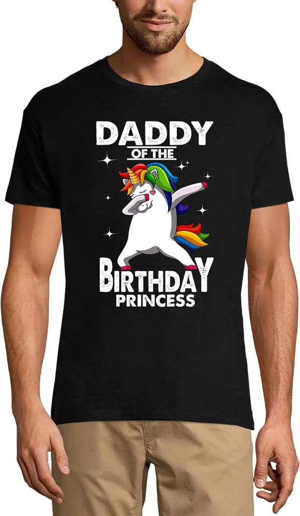 Herren Grafik T-Shirt Papa der Geburtstagsprinzessin Einhorn tupft – Daddy Of The Birthday Princess Unicorn Dab – Öko-Verantwortlich Vintage J...
