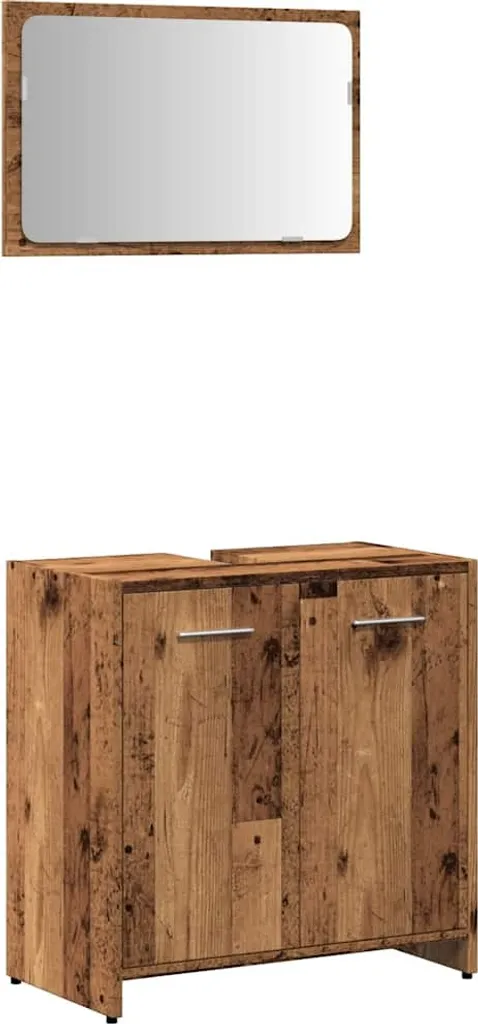 vidaXL Specchio Contenitore Bagno Legno Antico - Eleganza Vintage