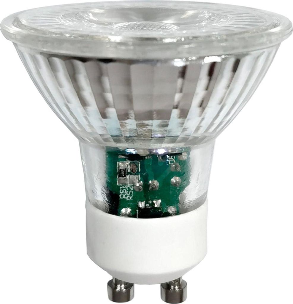 A close-up studio shot of an LED light bulb.