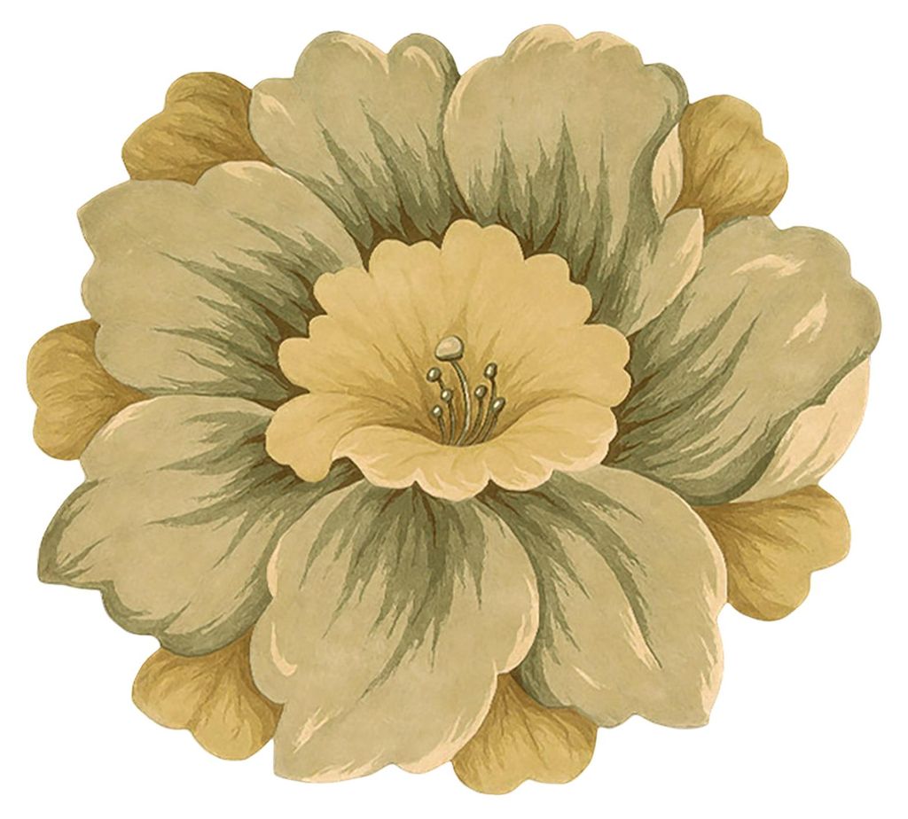 Lotusblumen-Fußmatte, rutschfest, rund, waschbar, floraler Teppich im chinesischen Stil für Schlafzimmer, Wohnzimmer, Küche, Badezimmer, Gäste-WC