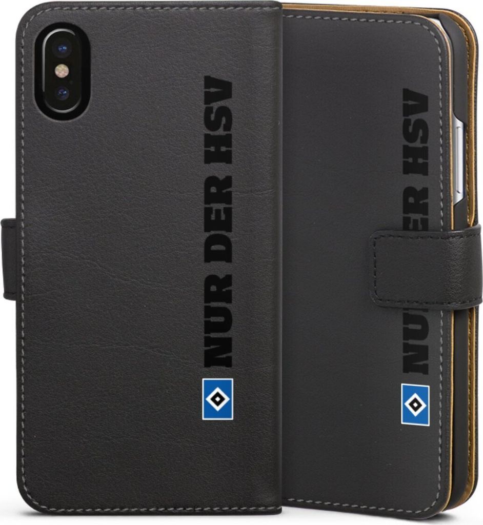 DeinDesign Klapphülle für Apple iPhone X Handytasche Lederhülle Tasche HSV Hamburger SV transparent