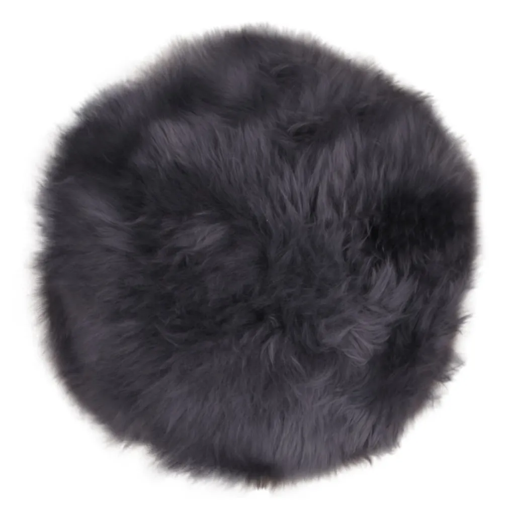 Coussin de chaise rond Ø35 gris en peau de mouton pour confort optimal