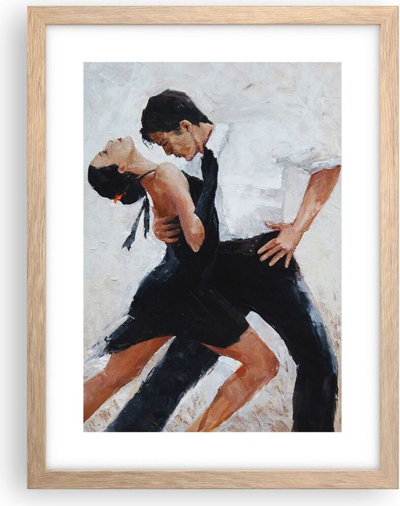 Gerahmtes Poster - Rahmen in heller Eiche - tanzen sie - 30x40 cm - Wand Bild - Wanddeko - Wandbilder - Kunstposter - Wandposter - Bilderrahmen - B...