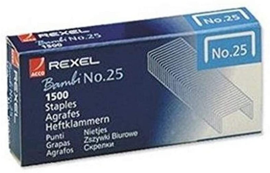 Rexel 05020 Heftklammern Nr. 25 verzinkt Kleinpackung Immagine del prodotto 