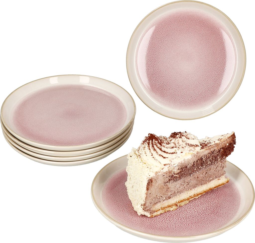6x Reactive Glaze Paris talerz na ciasto 6 os. kremowy Zdjęcie produktu 