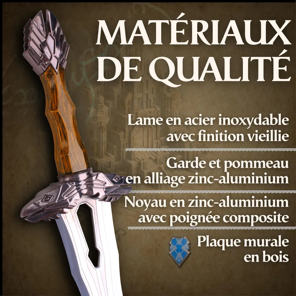Épée de collection The Hobbit en acier inoxydable avec support mural - 8