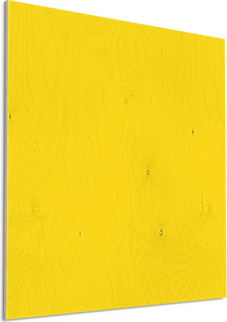 DEQORI Holzbild 50x50 cm 'Unifarben - Gelb' Bild auf Holz Wandbild Kunstdruck nachhaltig