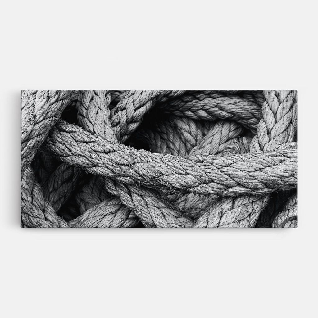 ARTHUB Leinwandbild 60x120 cm, Gray String | Wohnzimmerdekoration, Hängende Bilder, Wanddekoration, Heimdekoration, Moderne, Schwarz-Weiß