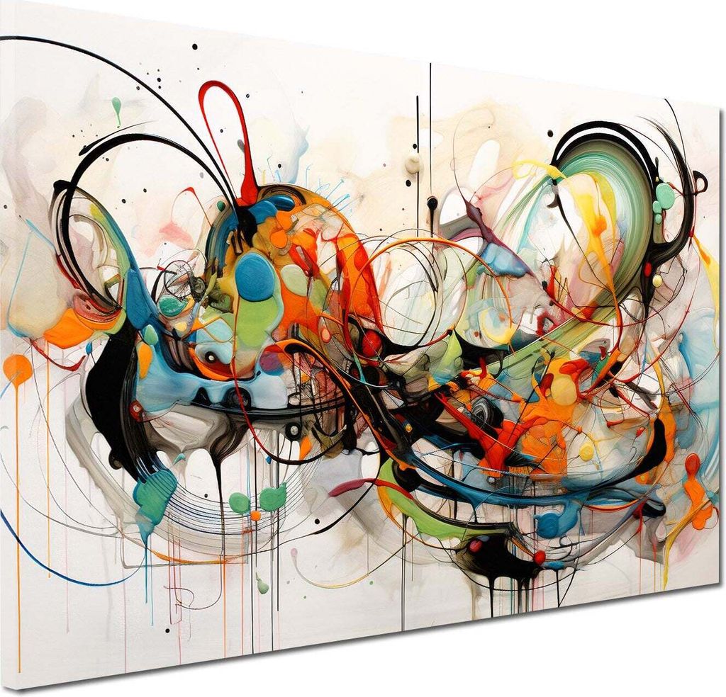 Wandbild Leinwandbild Kunstdruck XXL Wanddeko abstract Lines: 60x40x2cm