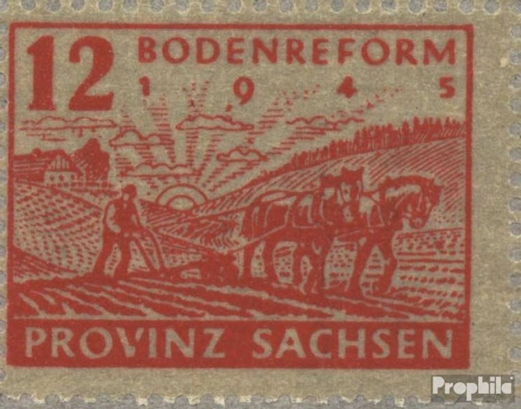 Briefmarken Sowjetische Zone (All.Bes.) 1946 Mi 91IV, V von PROVINZ gebrochen postfrisch Bodenreform