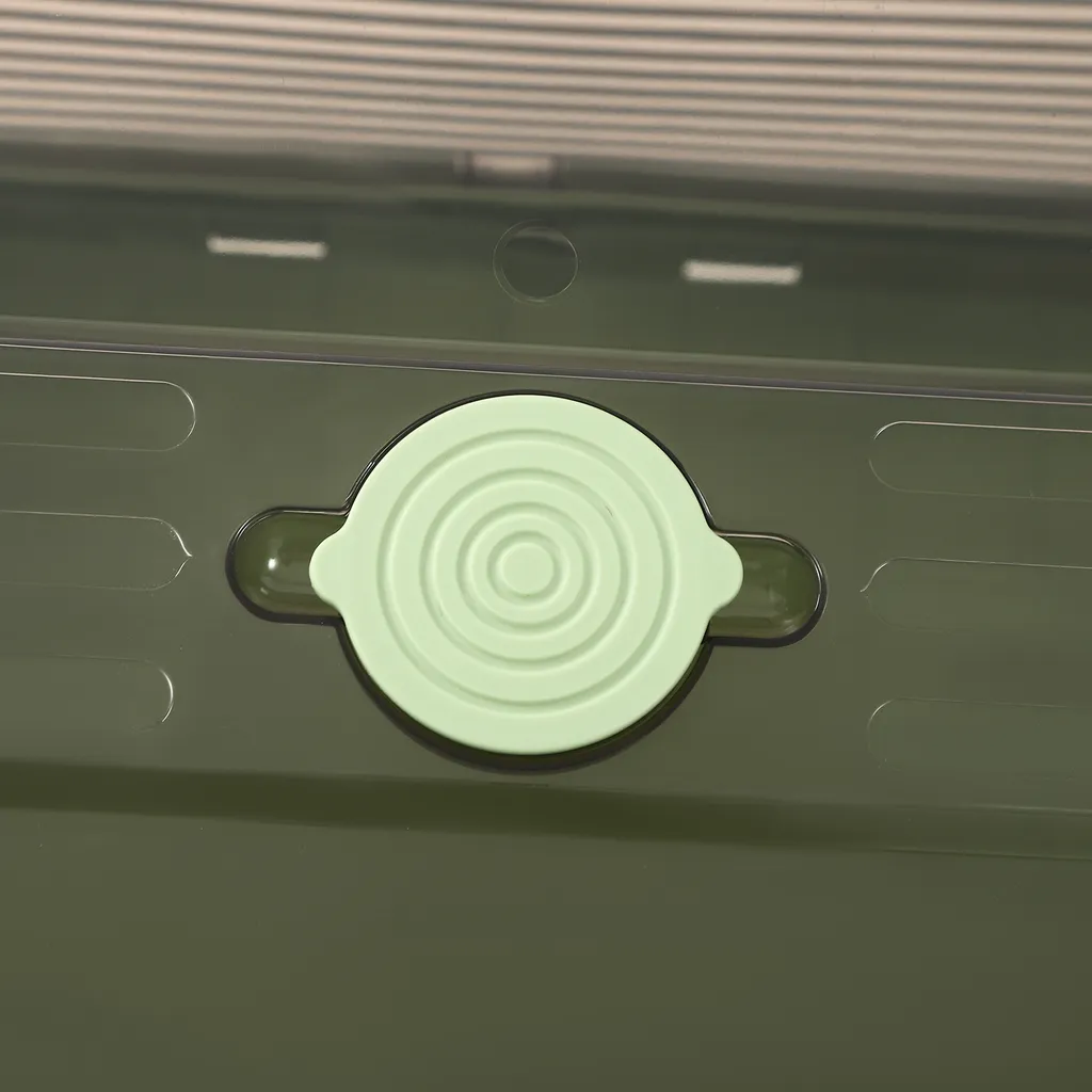 Caisse de rangement pliable empilable avec accès frontal et roulettes