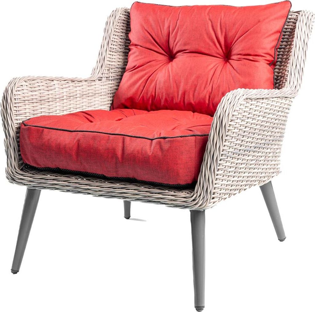TexDeko Loungekissen Gartenpolster Set mit Rückenkissen für Rattanmöbel Wasserabweisend 60x60x12cm + 60x40x12cm (Bordeaux)