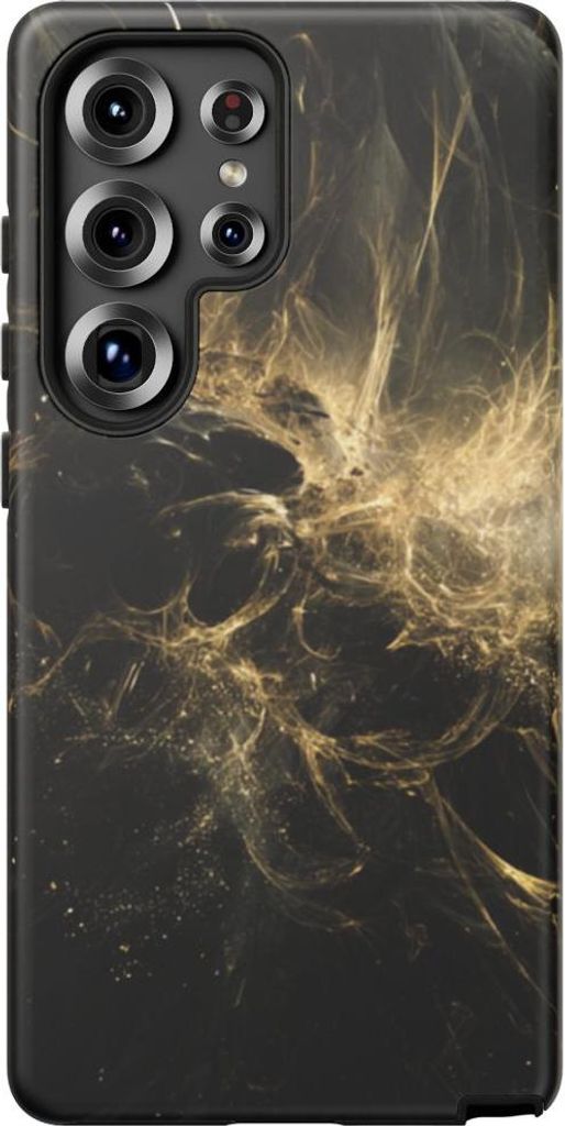Abstrakte goldene und schwarze Wirbel – Hülle Kompatibel mit Galaxy S25 Ultra