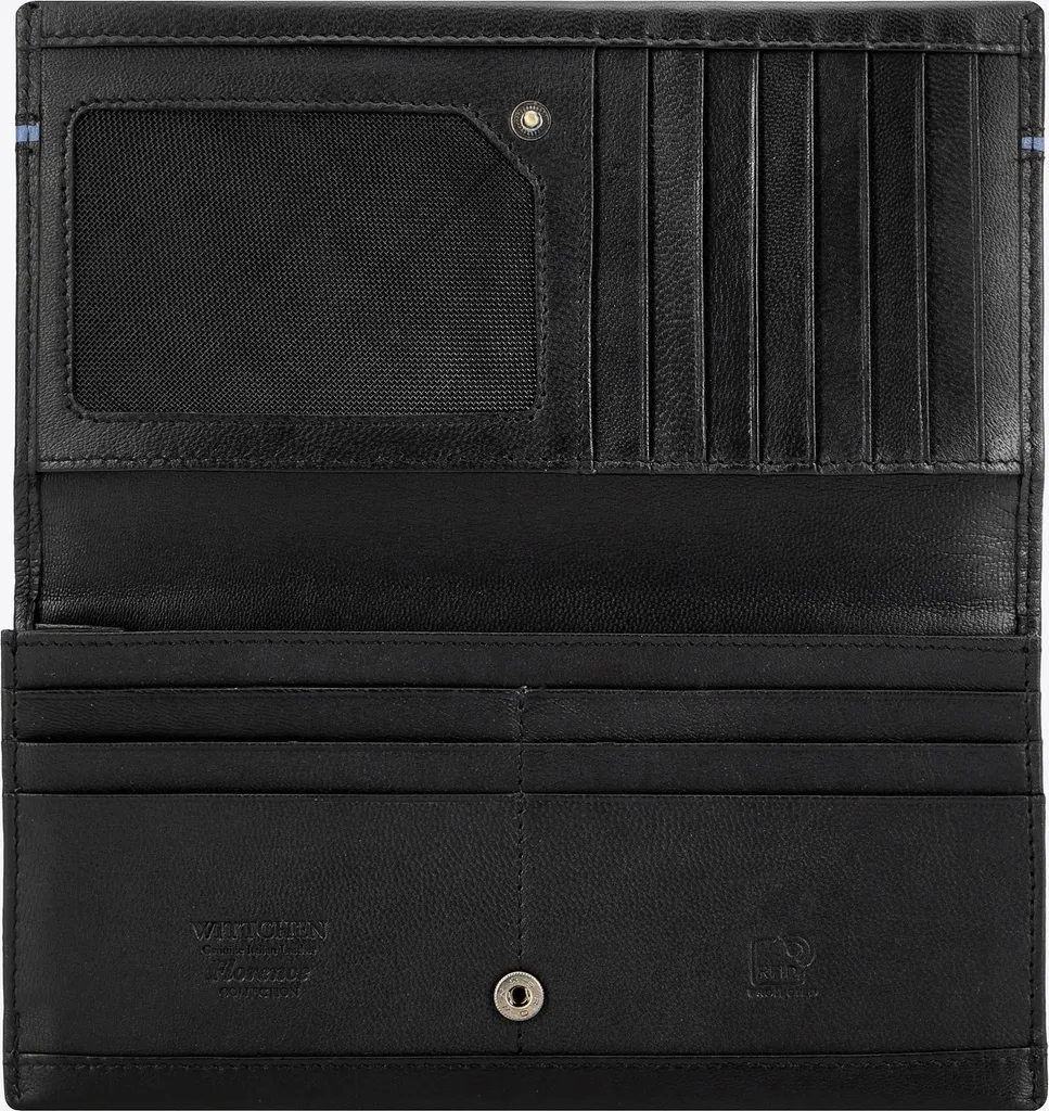 Wittchen Grand portefeuille en cuir noir pour femmes véritable