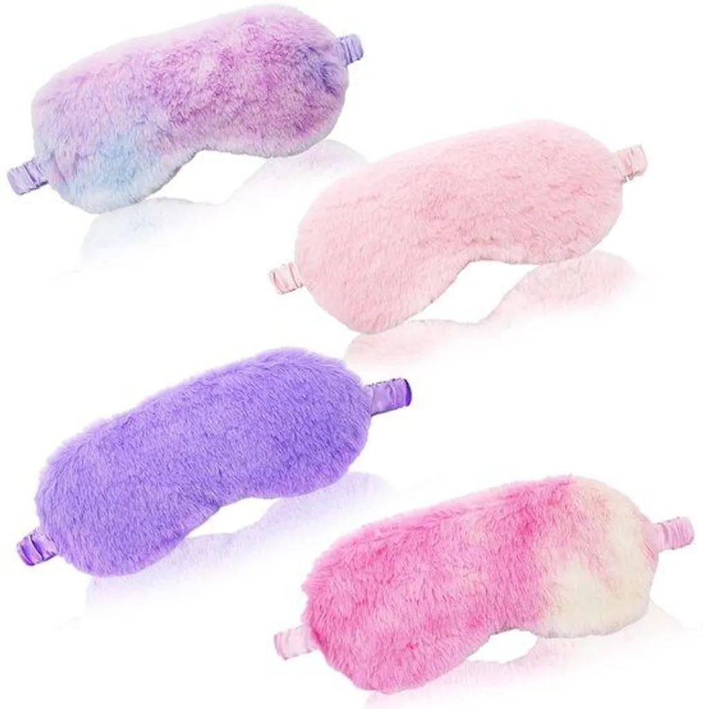 Masque Sommeil Enfant en Peluche Épaisse avec Bandeau Élastique Doux