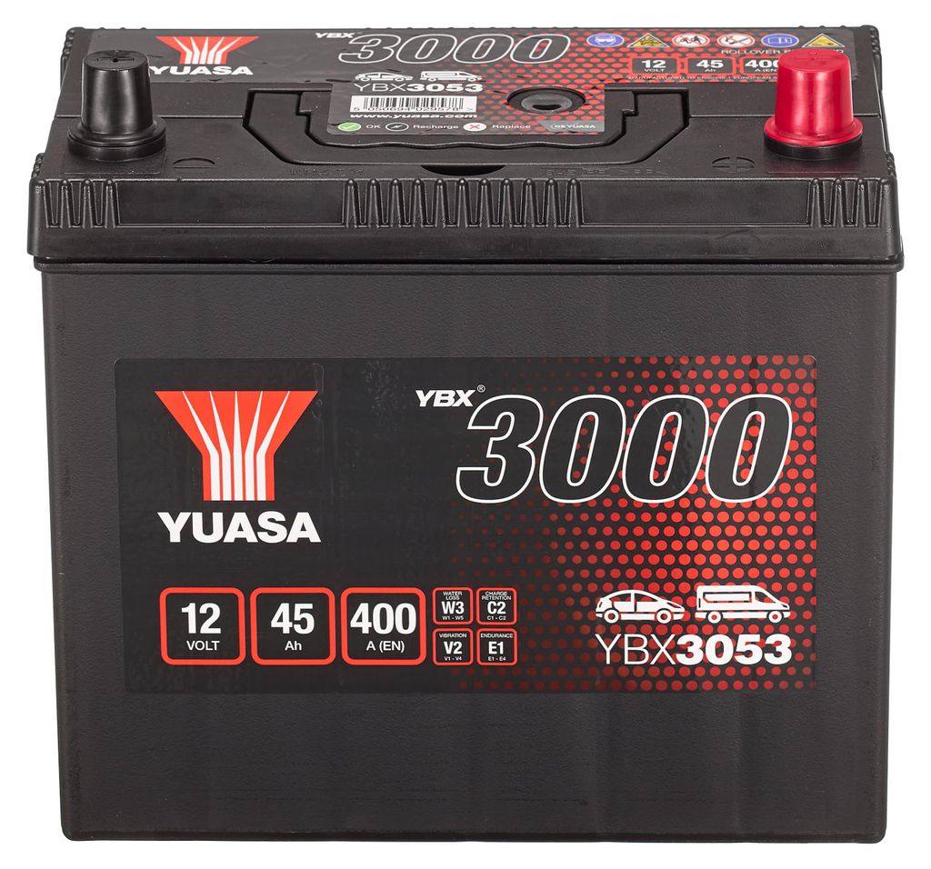 YUASA YBX3000 Starterbatterie 12V 45Ah 400A/EN B24 für Auto Produktbild 
