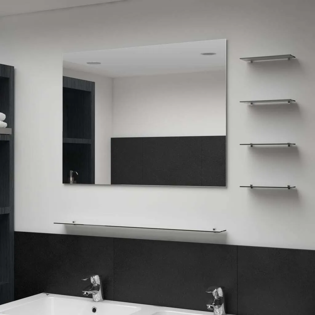 Specchio Elegante AIORBER 80x60 con Ripiani - Arredo Bagno Argento