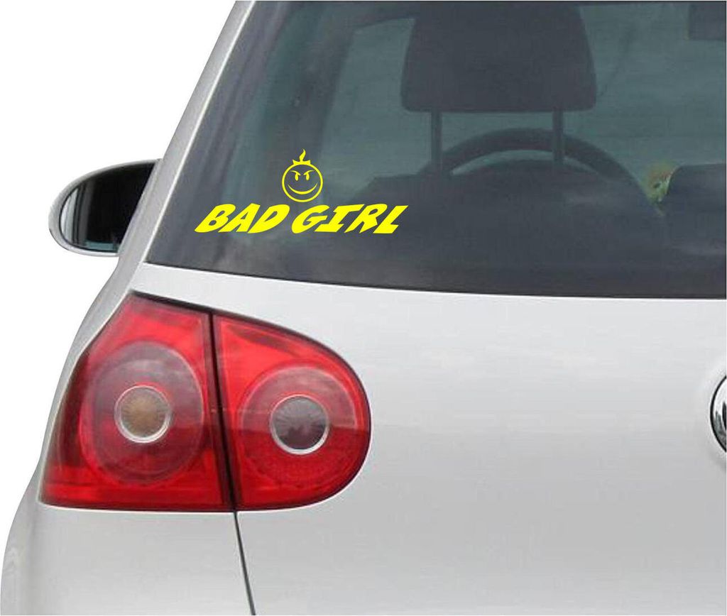 Aufkleber / Autoaufkleber - JDM - Die cut - BAD GIRL - Auto, Truck, Notebook, Laptop - gelb - 190mmx76mm