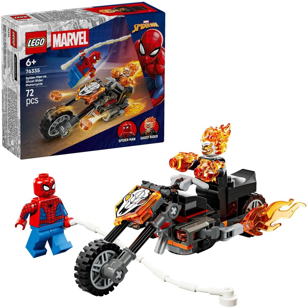 LEGO Marvel Spider-Man vs Ghost Rider auf Motorrad Produktbild 