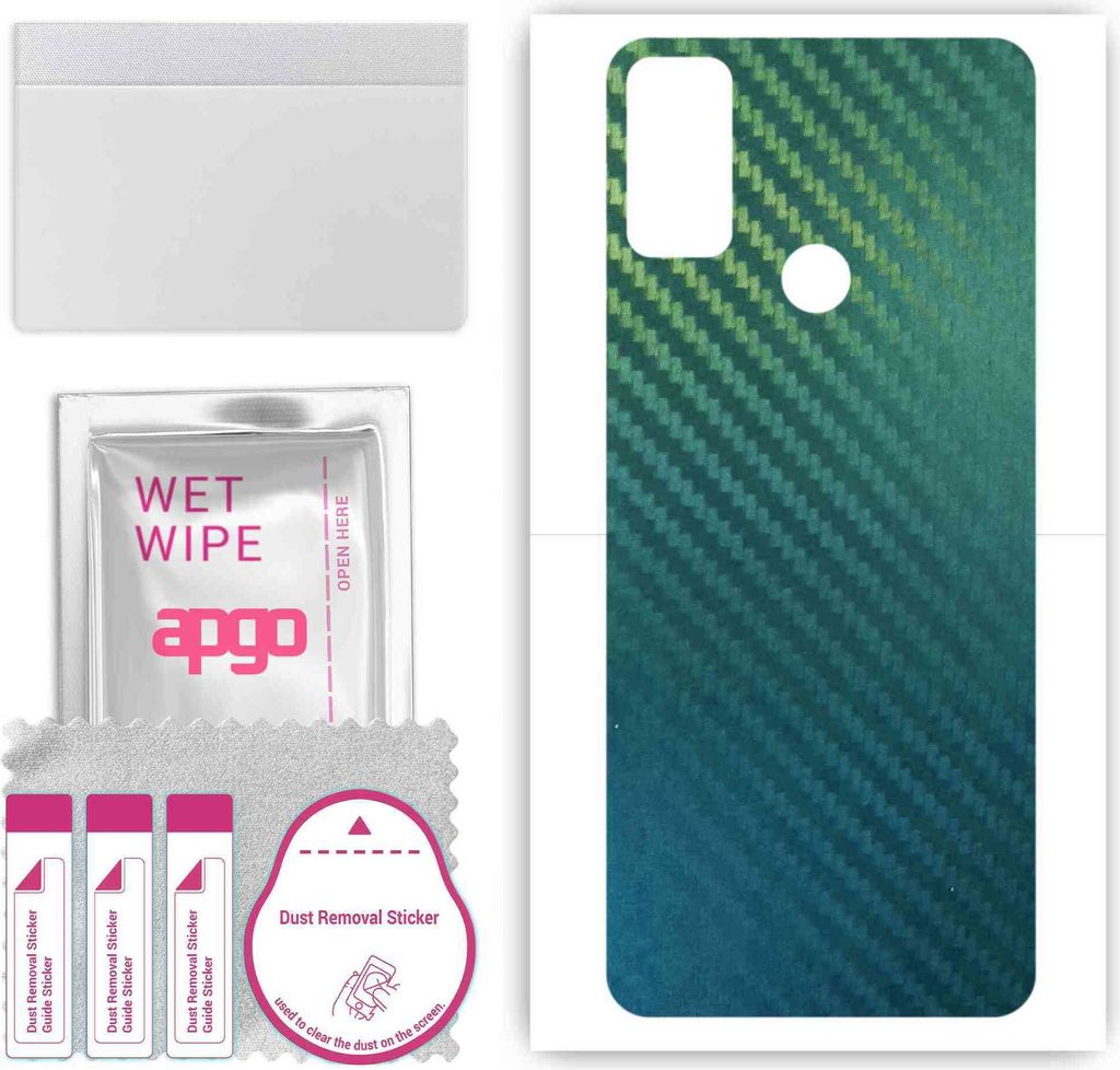 apgo Rückseite Schutzfolie, Skin, kompatibel mit TCL 20E, Hinten Displayschutzfolie aus Vinylfolie, kratzfest, einfache Montage - Kohlenstoff-Cham...