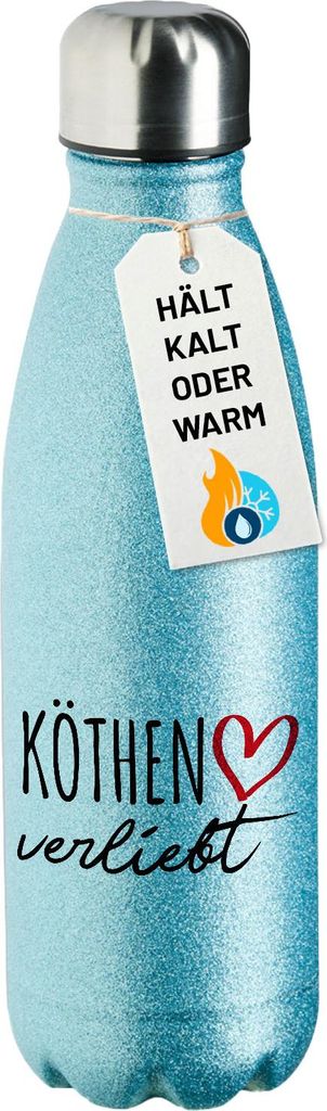 Huuraa Trinkflasche Köthen Anhalt verliebt 500ml Blue Edelstahl Wasserflasche Trinkflasche Geschenkidee