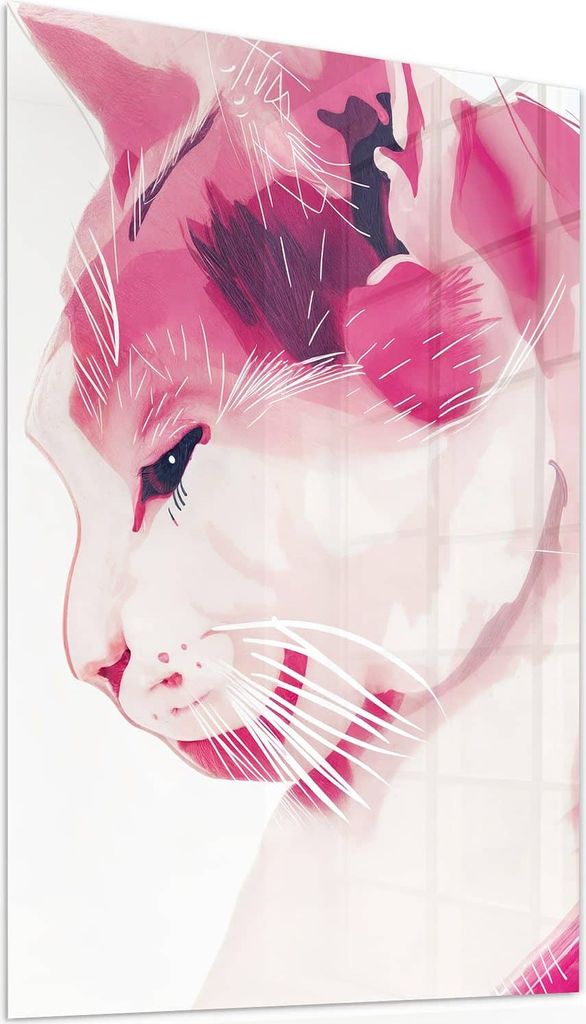 Glasbild 50x75cm in XXL für Wohnzimmer, Schlafzimmer Motiv Katzenportrait