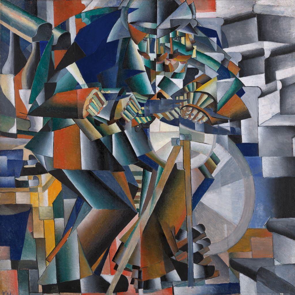 Kasimir Malewitsch Kunstdruck Bild - Der Messerschleifer Prinzip des Flimmerns, 1913 (70 x 70 cm)