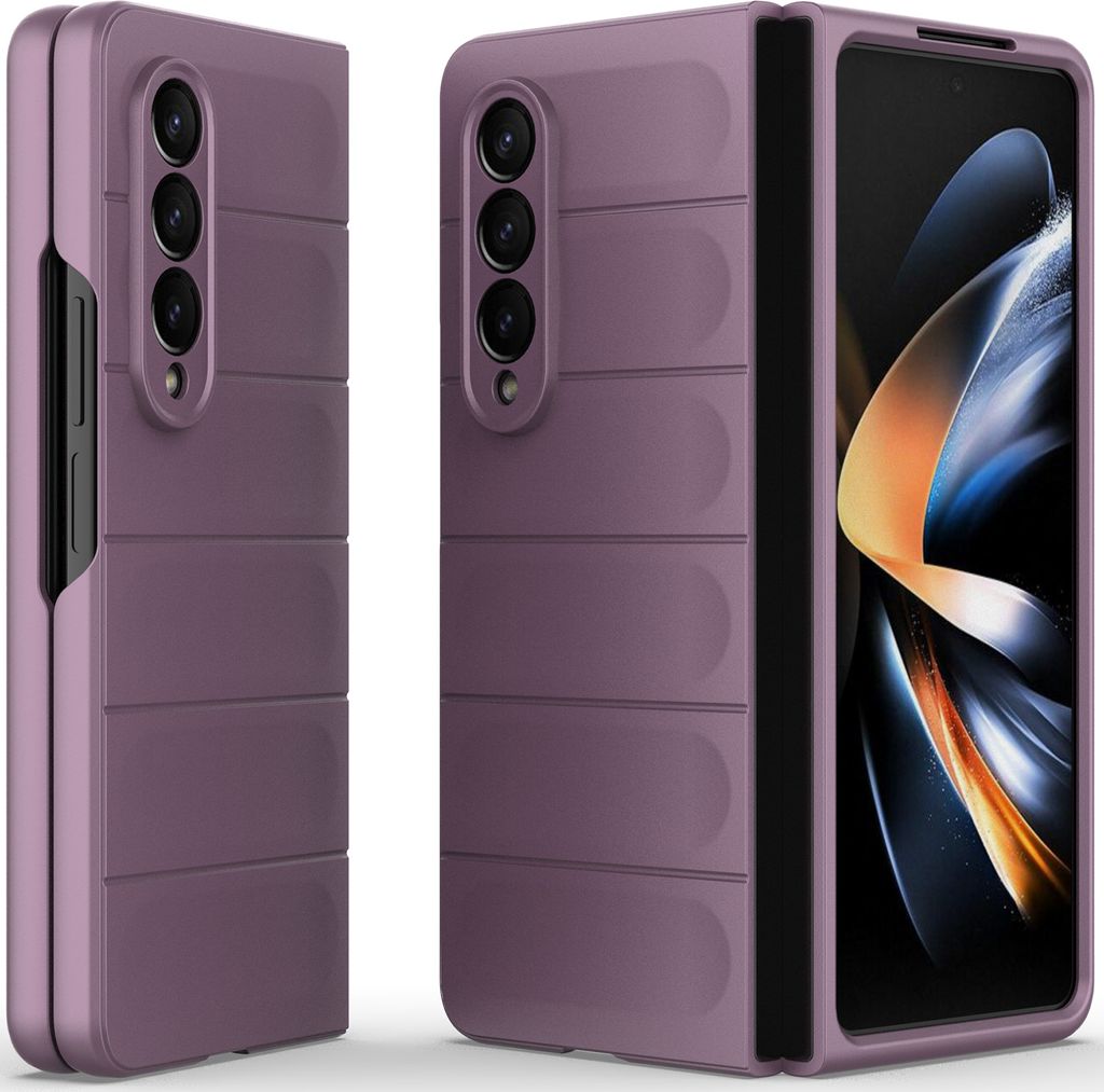 Handyhülle für Samsung Galaxy Z Fold 4 5G Hartes PC Matt Stossfest Anti-rutsch Hülle Lila