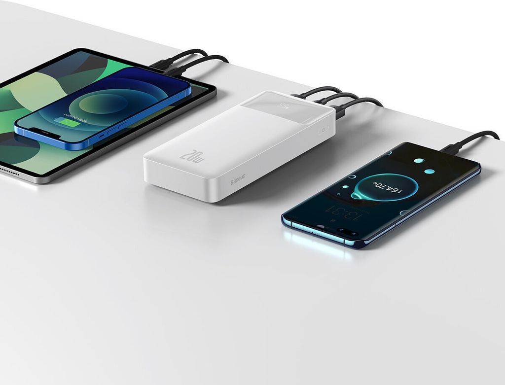 Baseus Bipow Powerbank mit Schnellladung 20000Mah 20W Weiß Produktbild 13