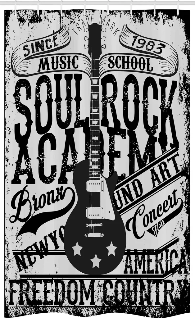 Decorazione Bagno Retro: Tenda Doccia ABAKUHAUS Rock Music 120x180
