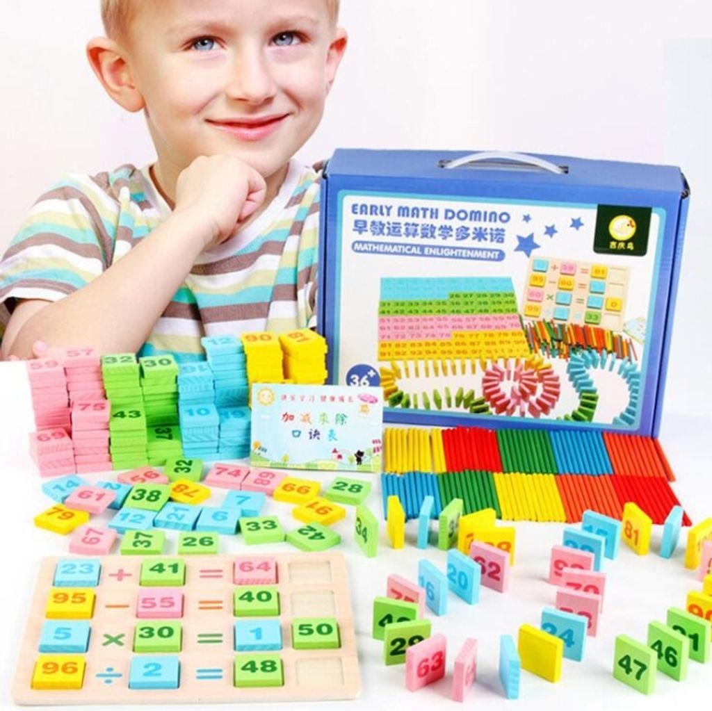 200 PCs Digital Computing Dominoes Kinder Early Education Intelligence Building Blocks Spielzeug, Geeignet für Alter: 3-7 Yea