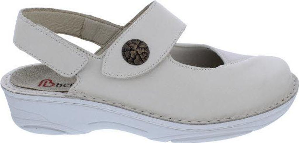 Berkemann Clog mit Fersenriemen Helene 3461-725, Beige, Glattleder u. Stretch, Weite G-I 38