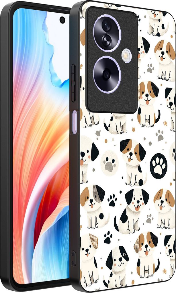 Smartphonica Handytasche Passend für Oppo A2 - Oppo A79 mit Hundedruck - TPU zurück Abdeckung Fall Hund Design