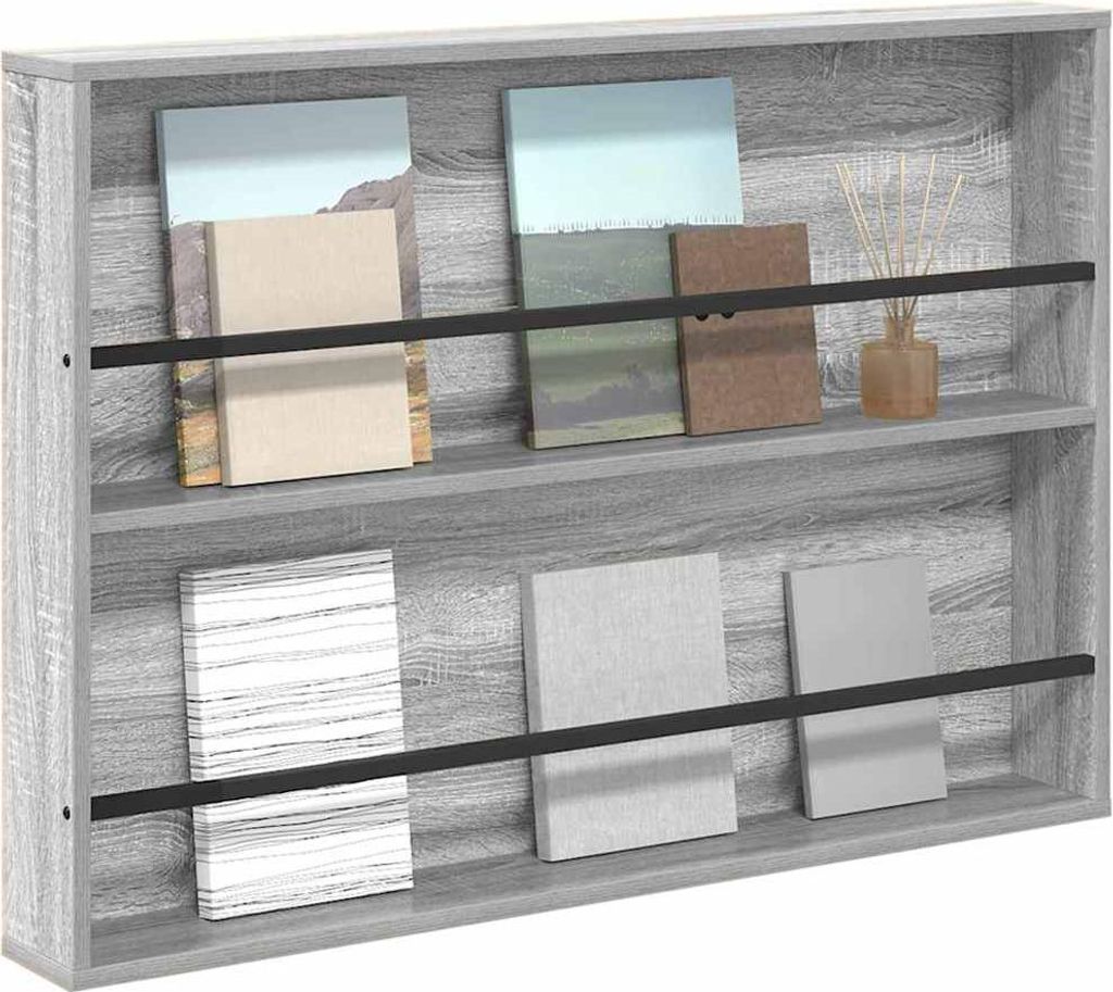 Stabli Magazinregal Graues Sonoma 100 x 12 x 70cm Holzwerkstoff - DE888309 - Zeitungsständer