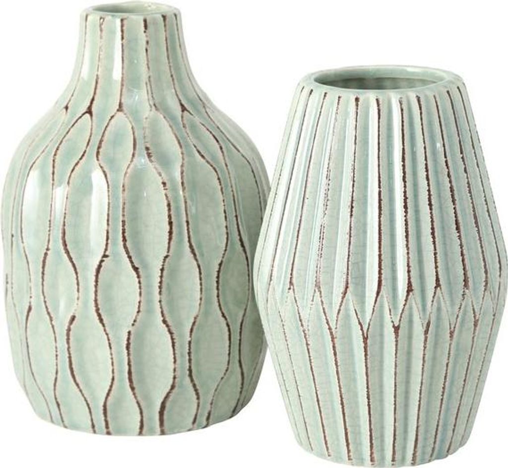 Vase Greenie Set 2-teilig Keramik Grün
