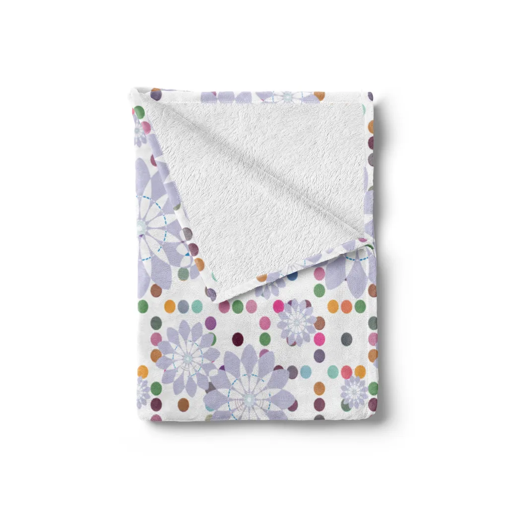 Couverture de Canapé Violette à Fleurs pour Soirées Cocooning 175x230