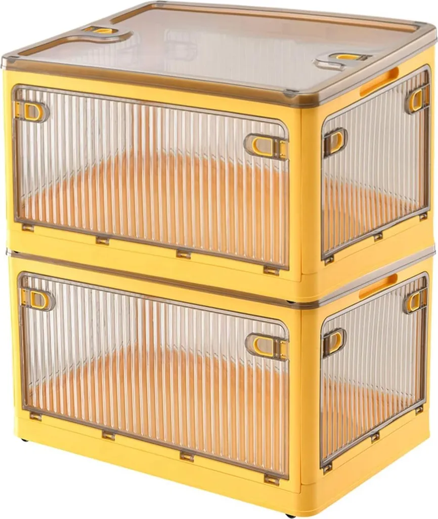 Organiseur de jouets 28L jaune sur roulettes - Plastique pratique