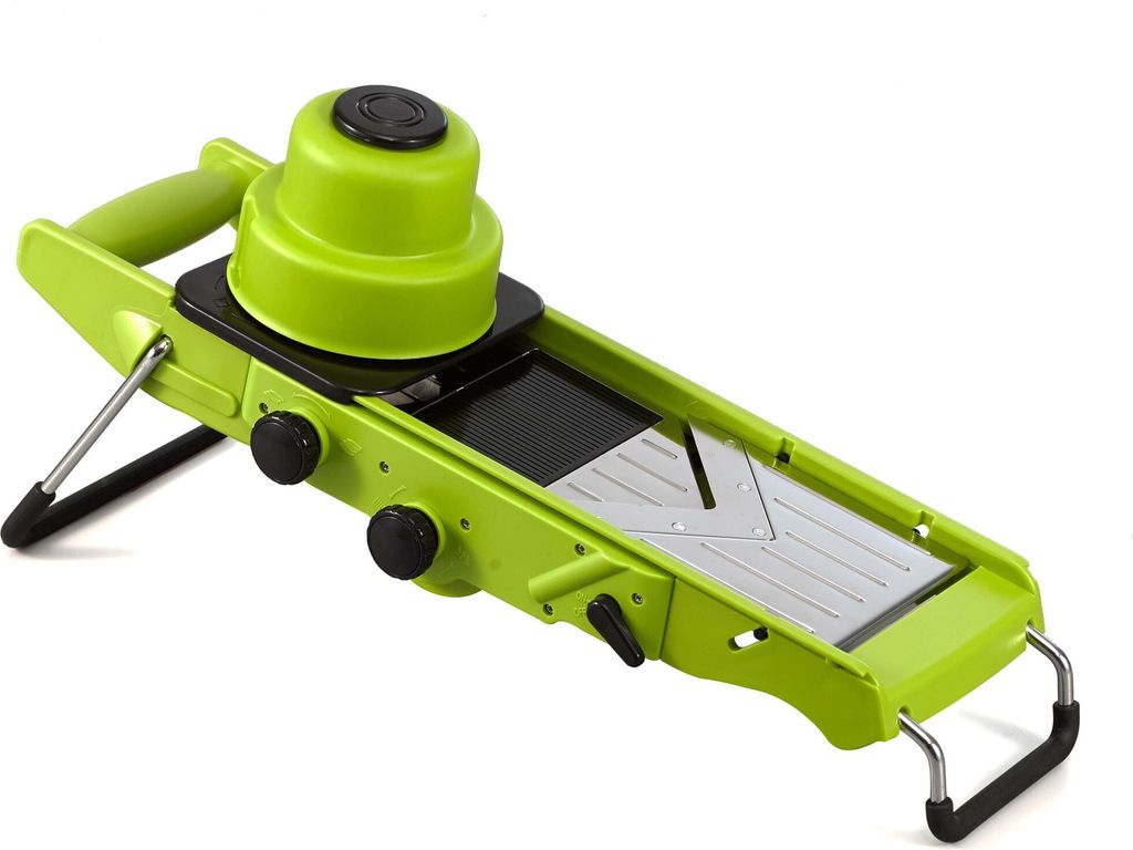 Karl Weis Mandoline "all in one" grün, Edelstahl, Kunststoff, poliert, 43,5 x 12 x 14,4 cm