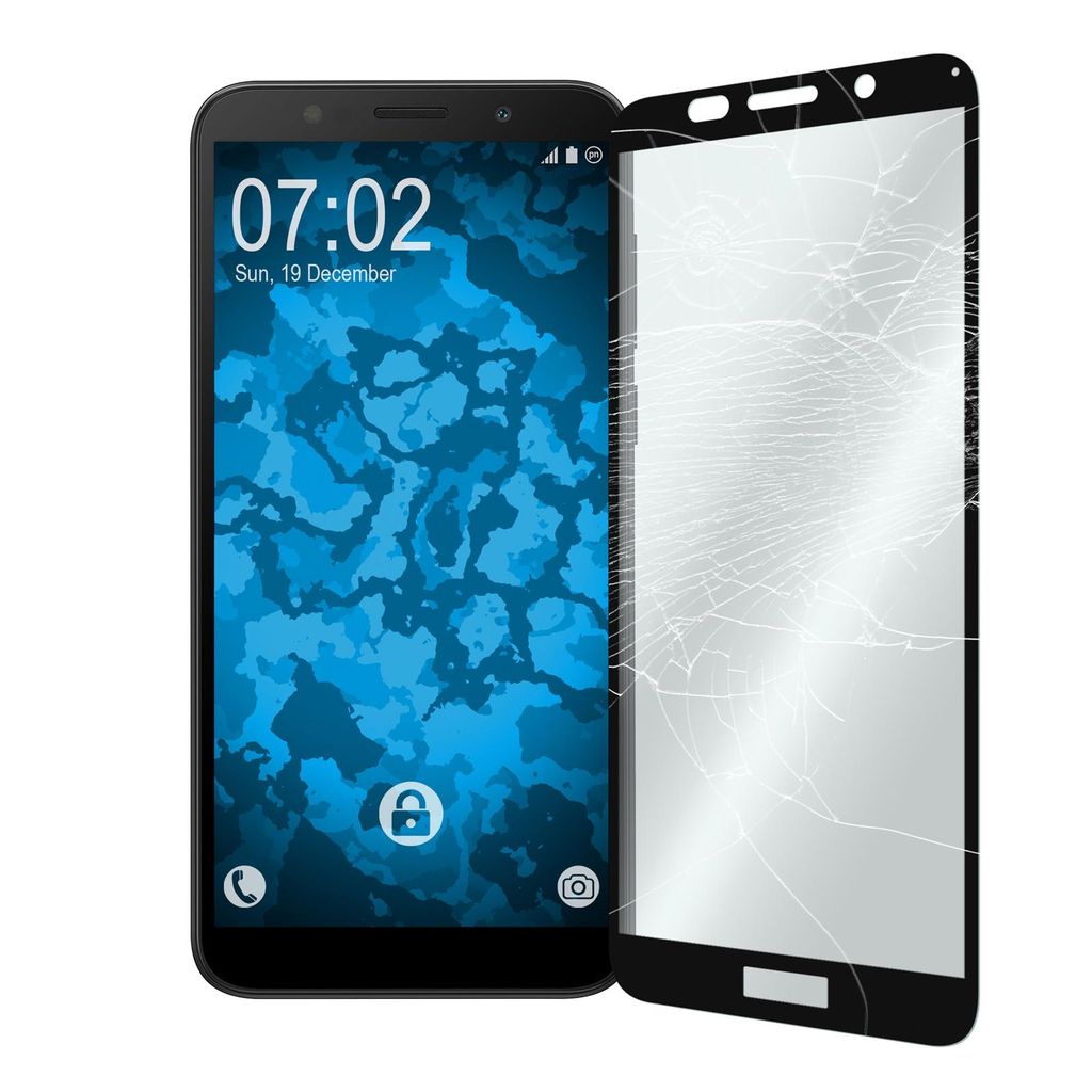 2er-Pack PhoneNatic Glas-Folie klar full-screen schwarz Produktbild 