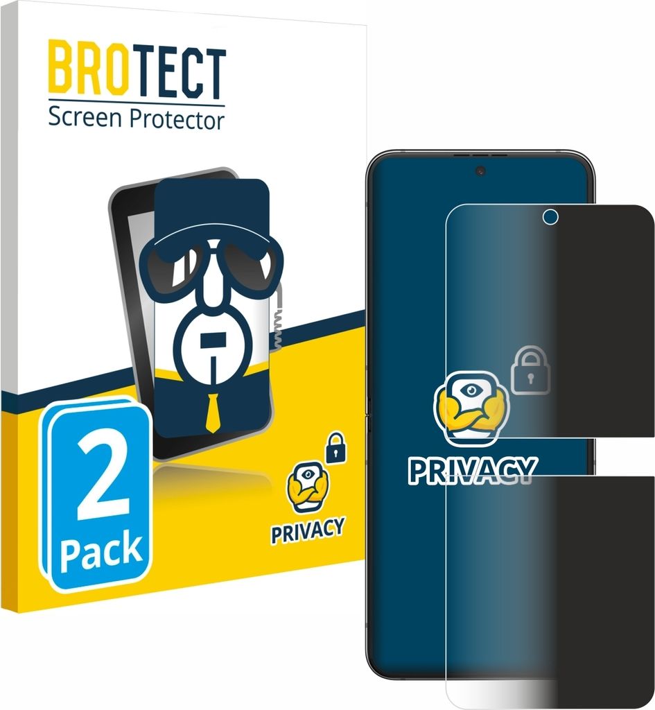 2x BROTECT Sichtschutzfolie für Samsung Galaxy Z Flip 5 Anti-Spy Privacy Sichtschutz Blickschutz Folie Blaulicht-Schutz