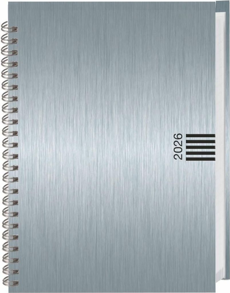 Wochen-Cheftimer A5, Alu silber 2026