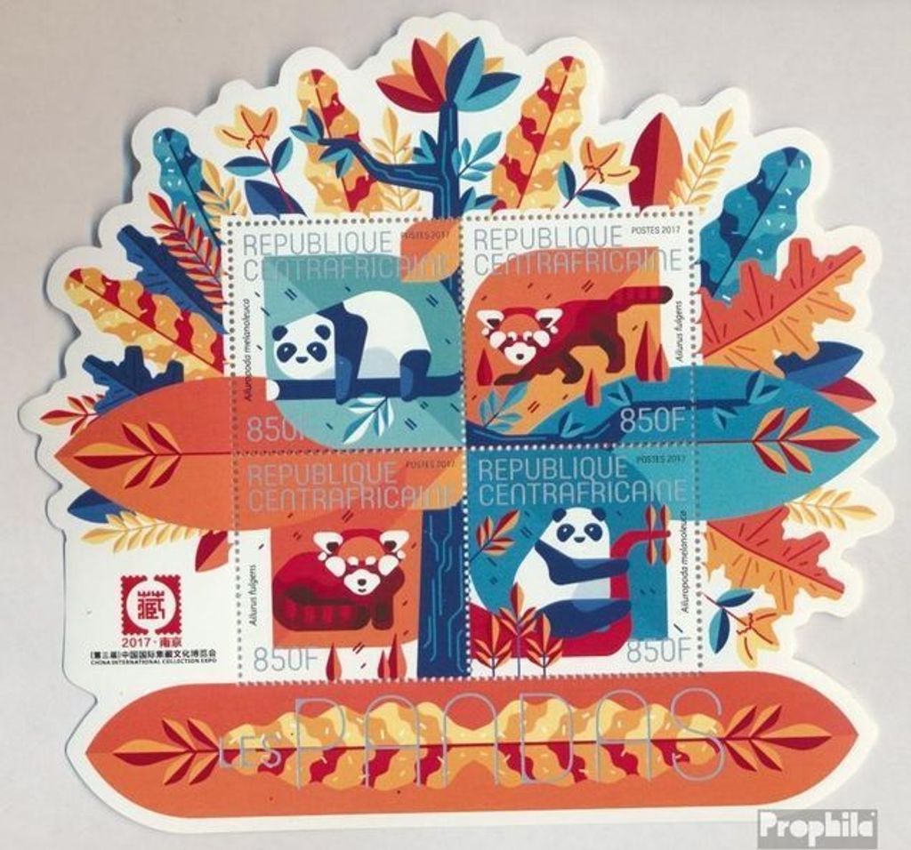 Briefmarken Zentralafrikanische Republik 2017 Mi 7060-7063 Kleinbogen (kompl. Ausgabe) postfrisch China-Ausstellung 2017