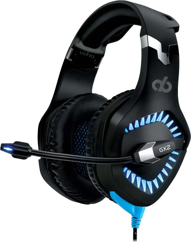 Veho VAB-002-GX2 Casque Gaming Noir Binaural avec Câble de 2 Mètres